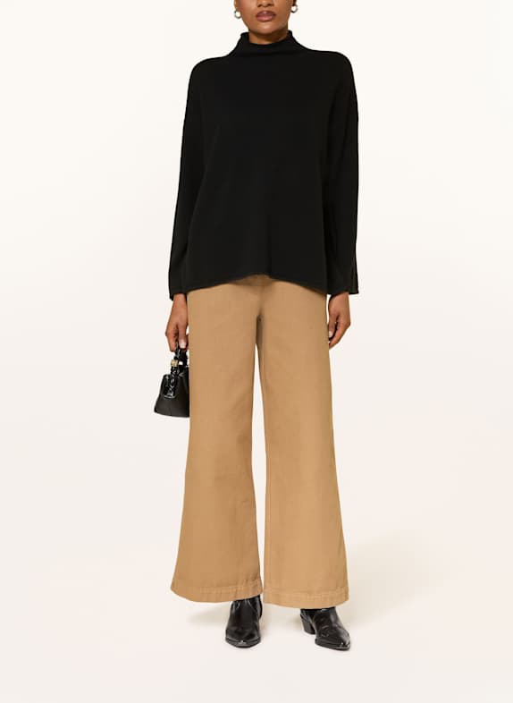 MRS & HUGS Oversized-Pullover aus Cashmere SCHWARZ