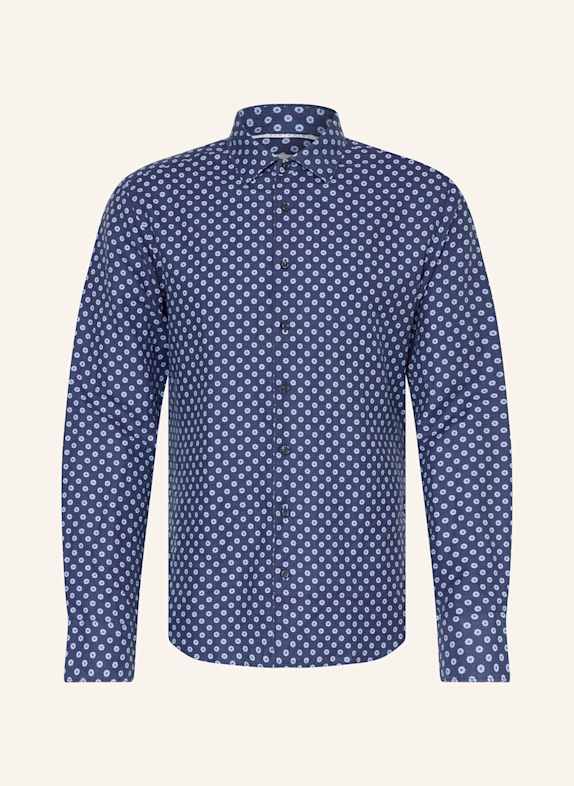 1863 by ETERNA Hemd Slim Fit mit Leinen DUNKELBLAU