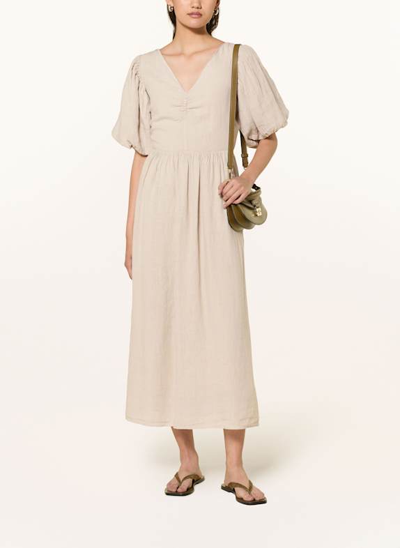 MRS & HUGS Linen dress TAUPE