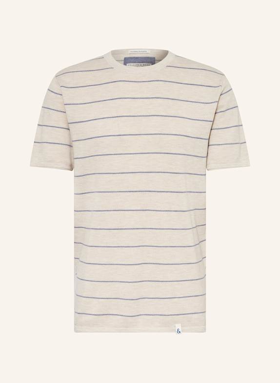 COLOURS & SONS Piqué-Shirt BEIGE/ BLAUGRAU