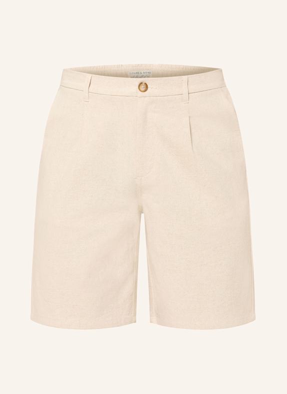 COLOURS & SONS Chinoshorts mit Leinen CREME