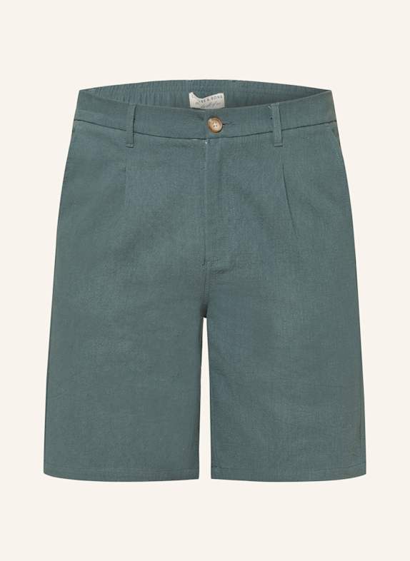 COLOURS & SONS Chinoshorts mit Leinen PETROL