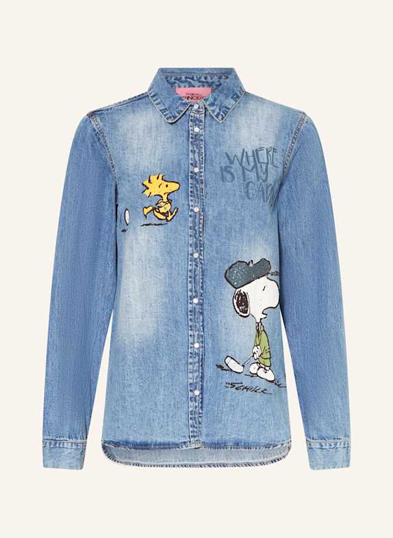 FrogBox Jeansbluse mit Pailletten BLAU