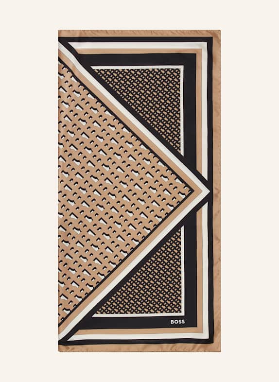 BOSS Seidentuch LAINY BEIGE/ SCHWARZ/ WEISS