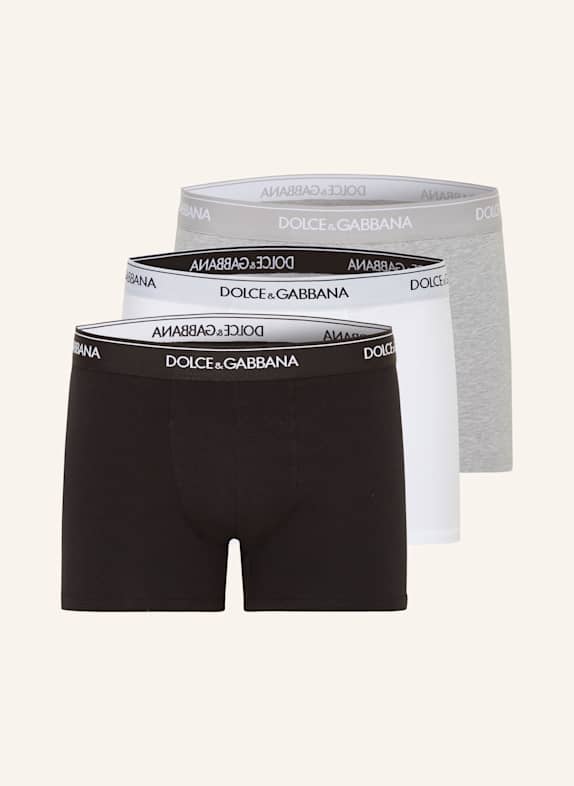 DOLCE & GABBANA 3-pack boxer shorts BLACK/ WHITE/ GRAY