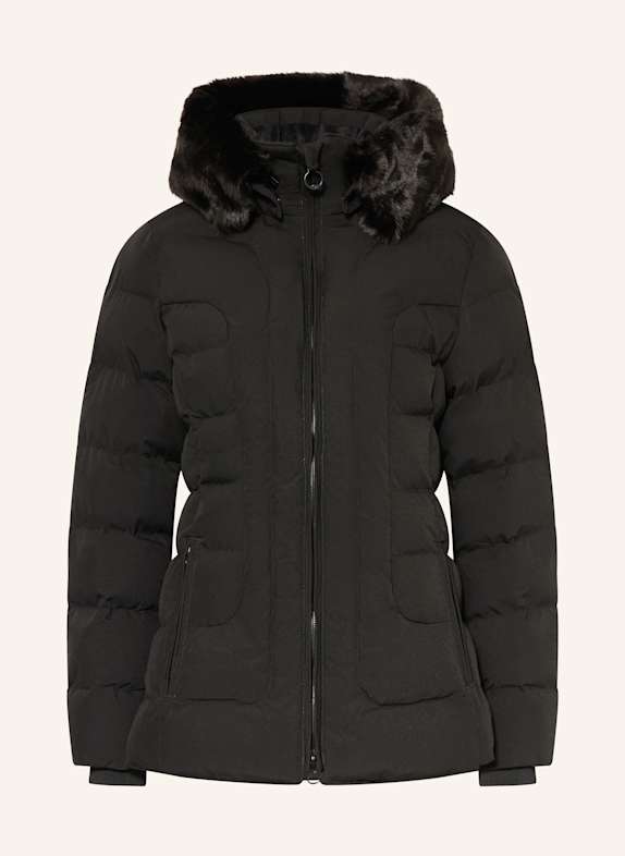 WELLENSTEYN Steppjacke BELVITESSE MEDIUM mit DUPONT™ SORONA®-Isolierung und abnehmbarem Kunstpelz SCHWARZ