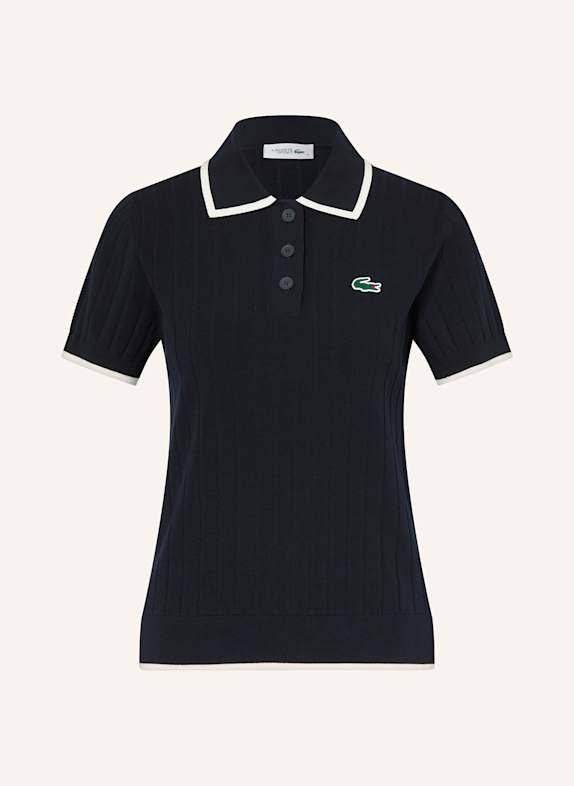 LACOSTE Funktions-Poloshirt DUNKELBLAU/ WEISS