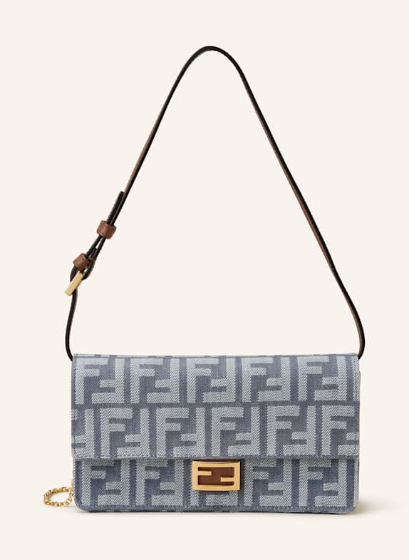 FENDI Geldbörse BAGUETTE zum Umhängen BLAUGRAU/ BRAUN