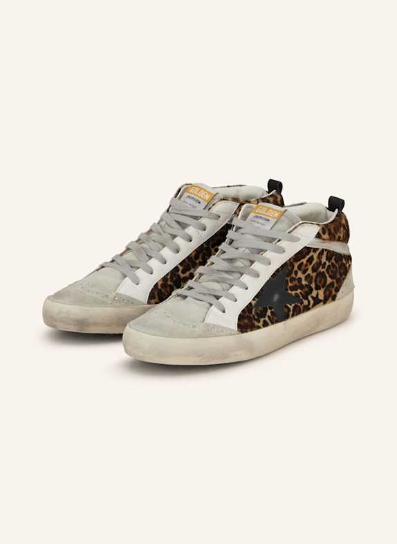 GOLDEN GOOSE Vysoké sneakersy MID STAR SVĚTLE ŠEDÁ/ TMAVĚ HNĚDÁ/ BÉŽOVÁ