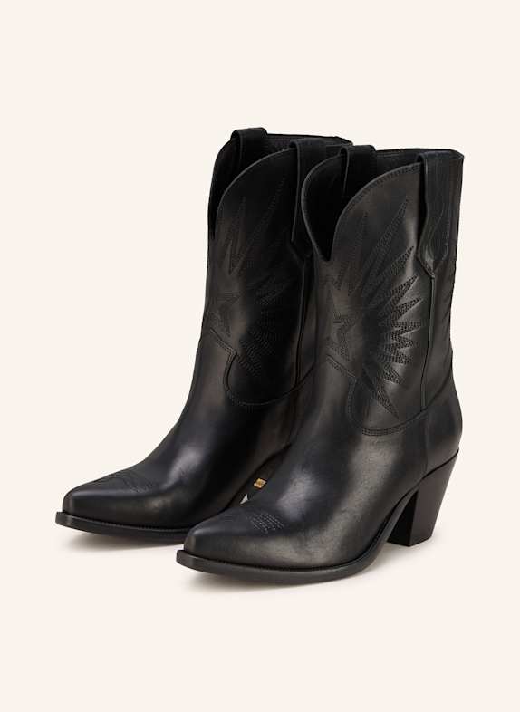 GOLDEN GOOSE Cowboy Boots WISH STAR SCHWARZ