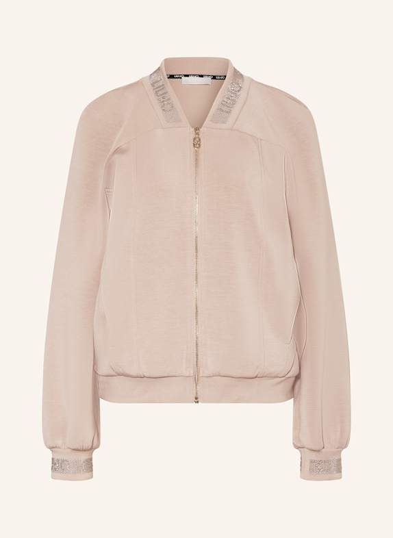 LIU JO Sweat jacket with decorative gems CREAM