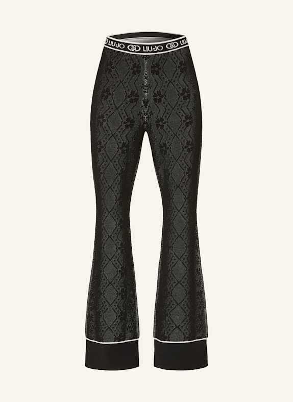 LIU JO Knitted trousers BLACK/ WHITE