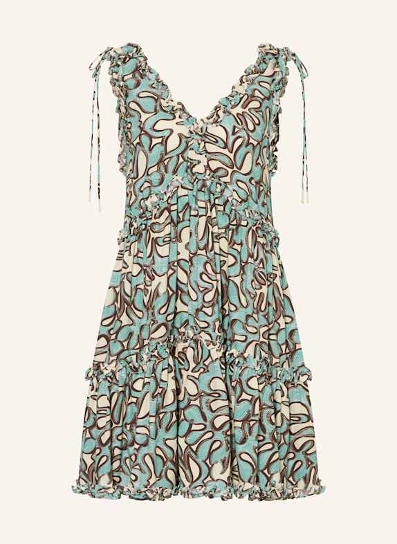 MALINA Kleid ARABELLA mit Volants CREME/ TÜRKIS/ BRAUN