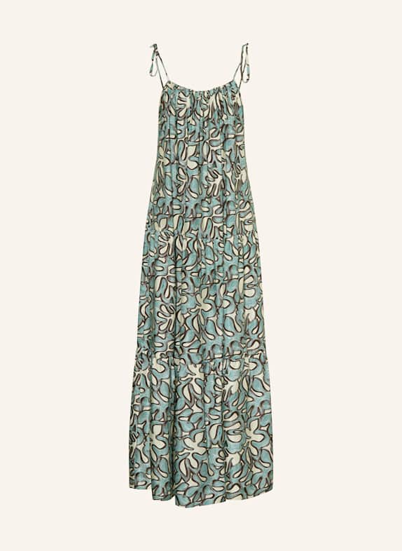 MALINA Satinkleid MARE mit Rüschen BLAU / CREME / DUNKELBRAUN