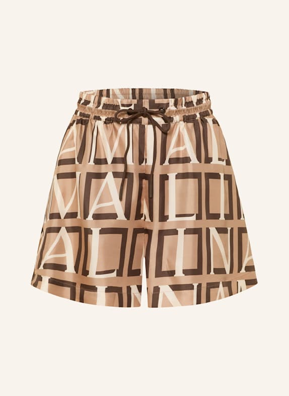 MALINA Seidenshorts CAMEL / DUNKELBRAUN / ECRU
