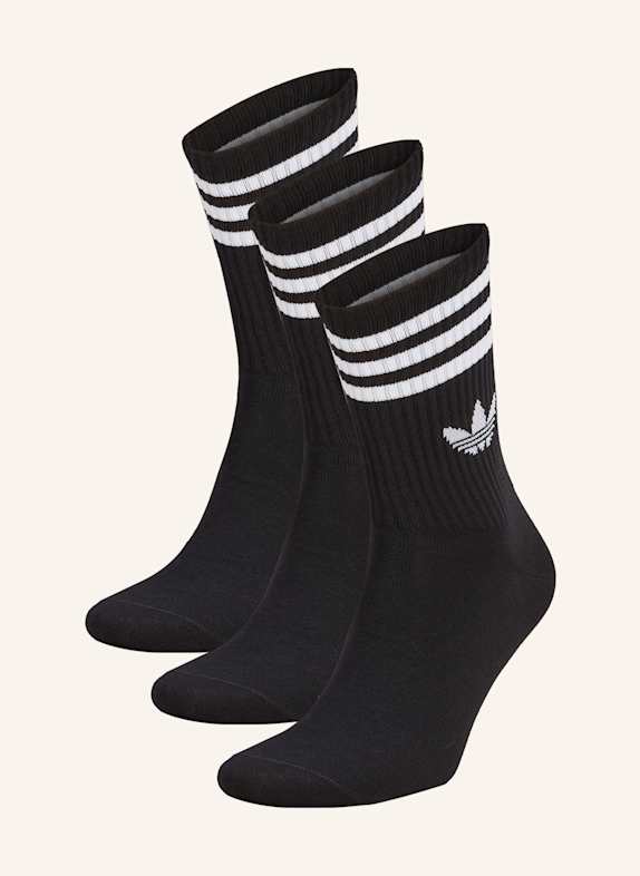 adidas Originals 3er-Pack Socken 3-STREIFEN CREW BLACK/BLACK/BLACK