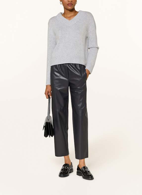 MARC CAIN 7/8-Hose RANCHI in Lederoptik DUNKELBLAU