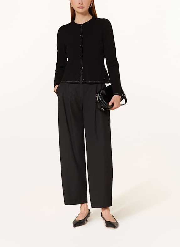 MARC CAIN Strickjacke mit Glitzergarn SCHWARZ