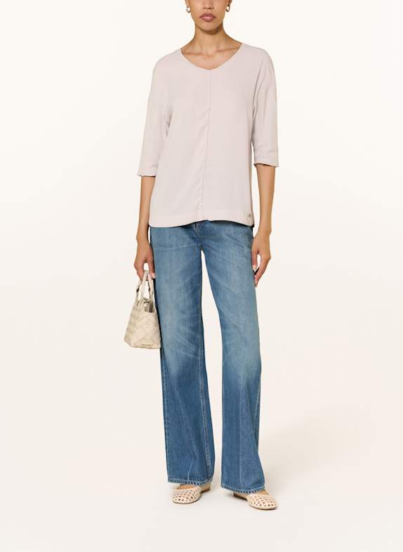 MARC CAIN Blusenshirt im Materialmix mit 3/4-Arm 702 light desert taupe