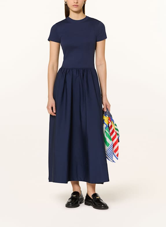 POLO RALPH LAUREN Kleid im Materialmix DUNKELBLAU