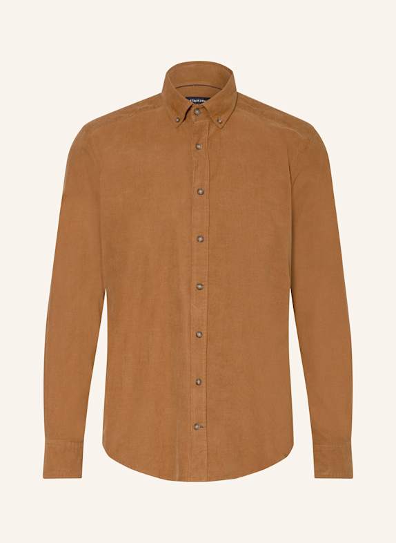 STROKESMAN'S Cord shirt regular fit BROWN