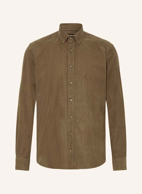 STROKESMAN'S Cord shirt regular fit OLIVE