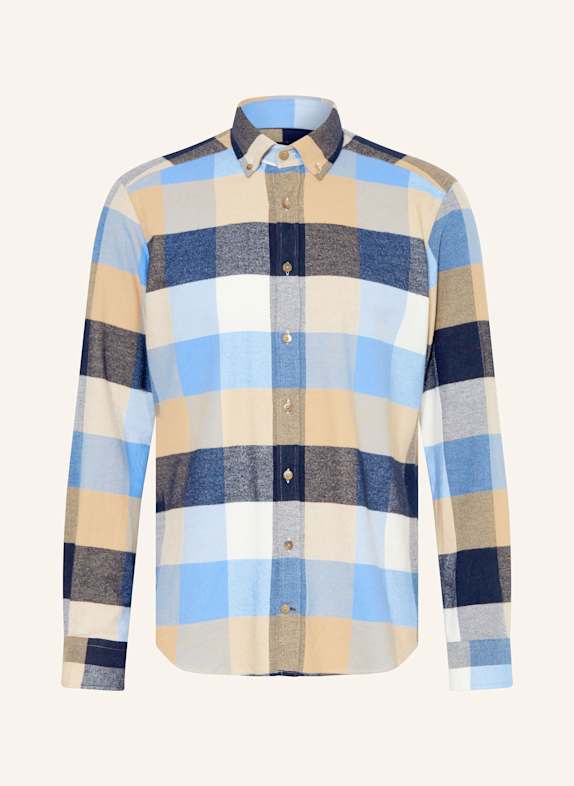 STROKESMAN'S Flannel shirt regular fit BEIGE/ LIGHT BLUE/ DARK BLUE