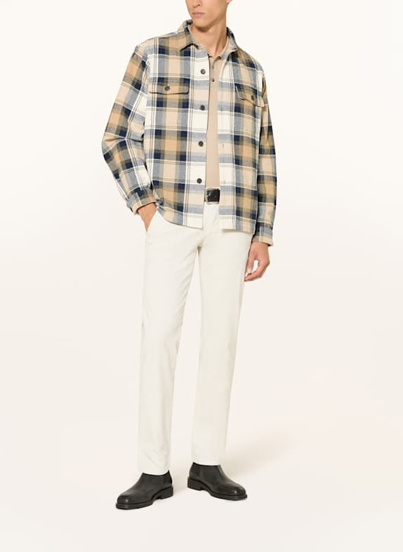 STROKESMAN'S Flanell-overshirt BEIGE / MØRKEBLÅ / OLIVEN