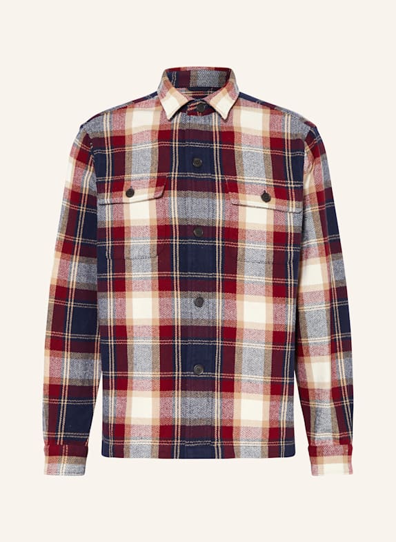 STROKESMAN'S Flannel shirt regular fit DARK RED/ DARK BLUE/ ECRU