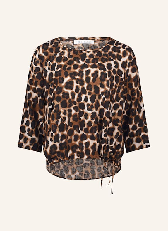 BETTY&CO Blusenshirt mit 3/4-Arm DUNKELBRAUN/ SCHWARZ/ ECRU