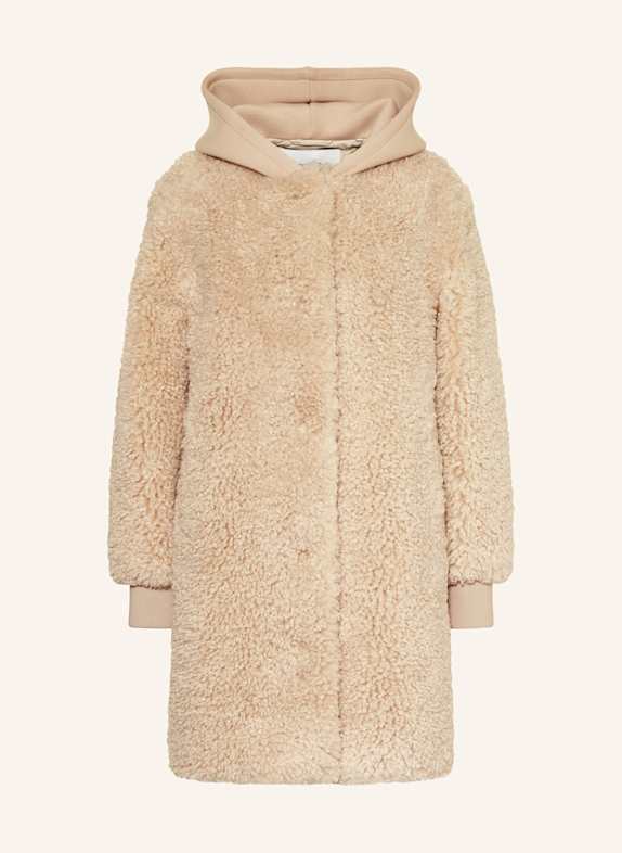 Marc O'Polo DENIM Teddyfell-Mantel im Materialmix ECRU