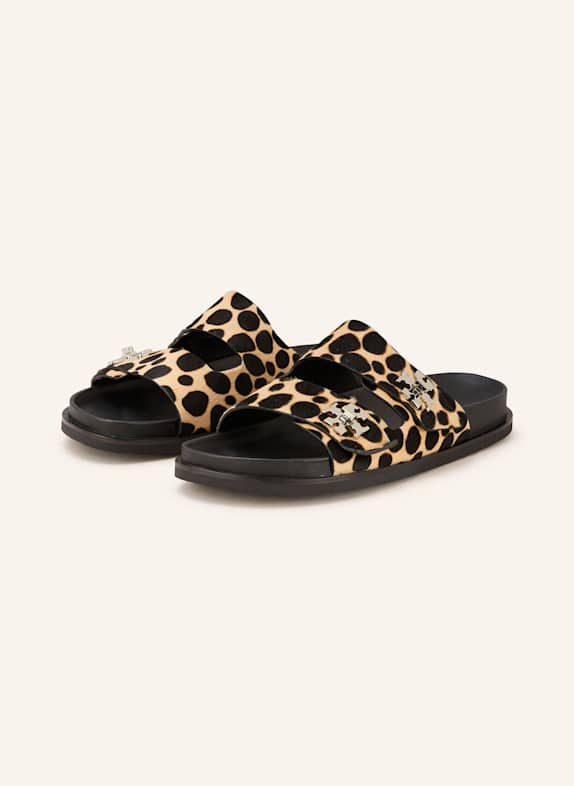 TORY BURCH Pantoletten GELB/ SCHWARZ