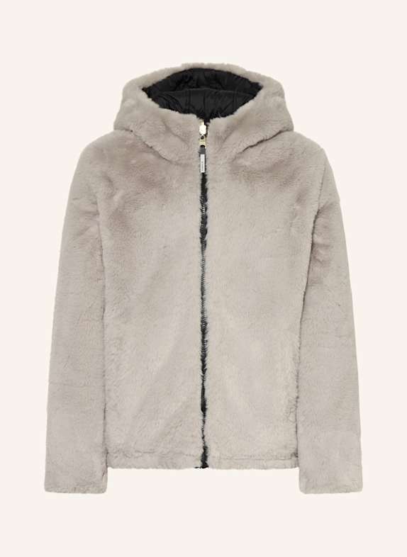 GARCIA Kunstpelz-Jacke zum Wenden GRAU/ SCHWARZ
