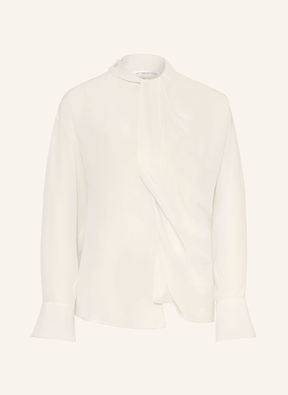 VICTORIA BECKHAM Bow-tie blouse in silk with cut-out CREAM