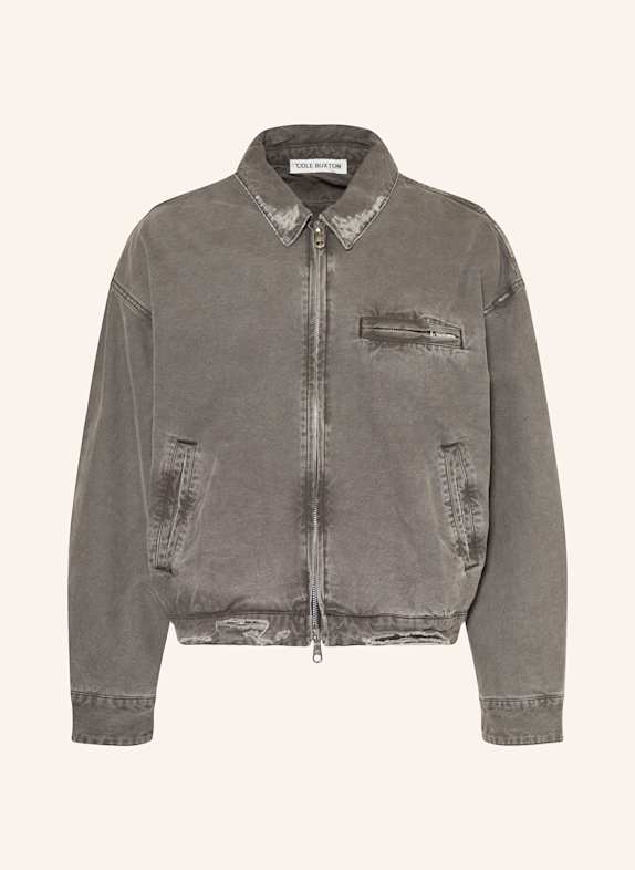 COLE BUXTON Kurtka jeansowa DISTRESSED TRUCKER CZIEMNOSZARY