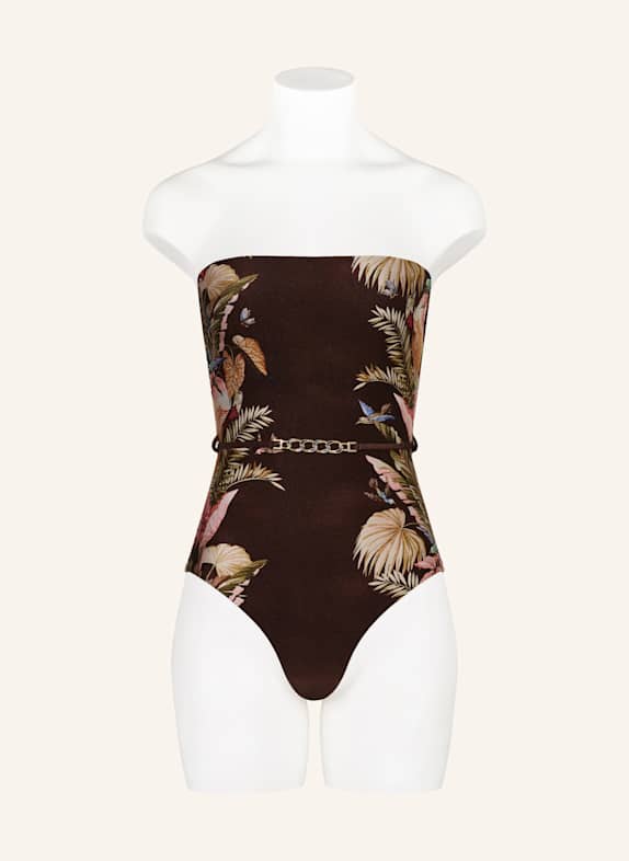 ZIMMERMANN Bandeau-baddräkt ASCENSION MÖRKBRUN / LJUSBRUN / LJUSRÖD
