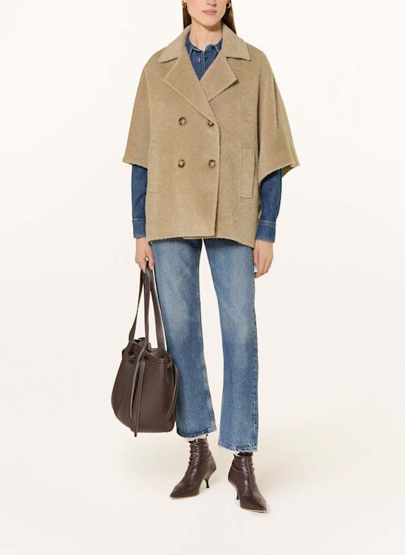 CINZIA ROCCA Poncho mit Alpaka CAMEL