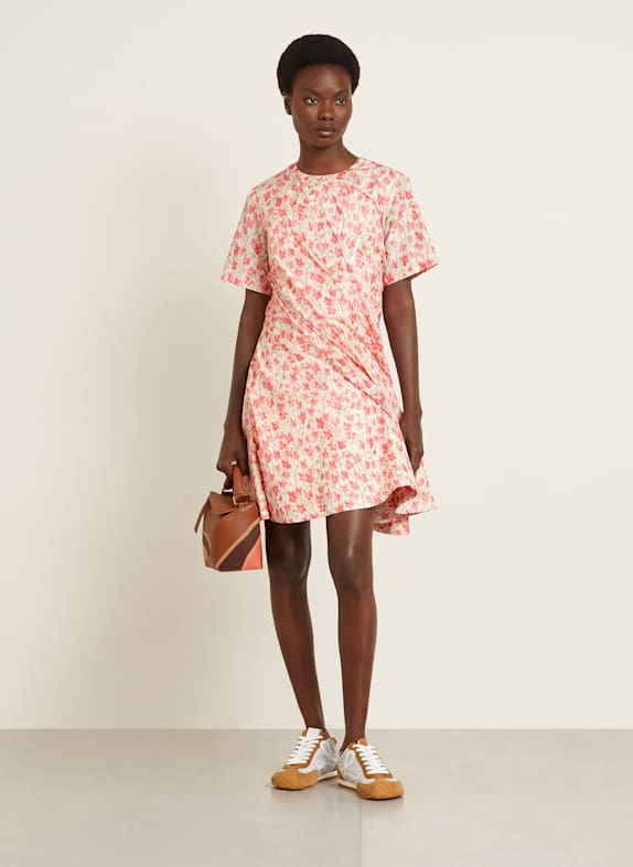 LOEWE Cocktail dress with silk WHITE/ PINK