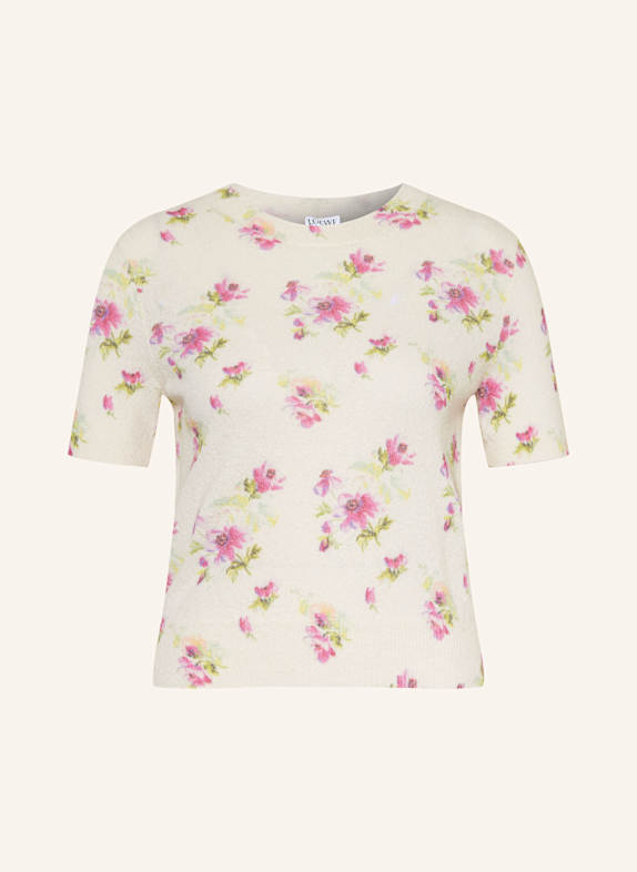 LOEWE Strickshirt ECRU / PINK / HELLGRÜN