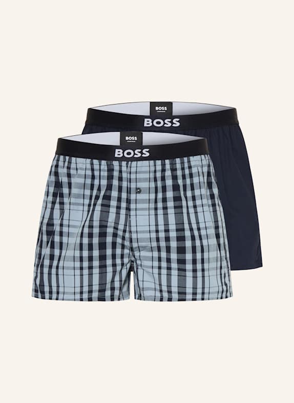 BOSS 2er-Pack Web-Boxershorts DUNKELBLAU/ HELLBLAU
