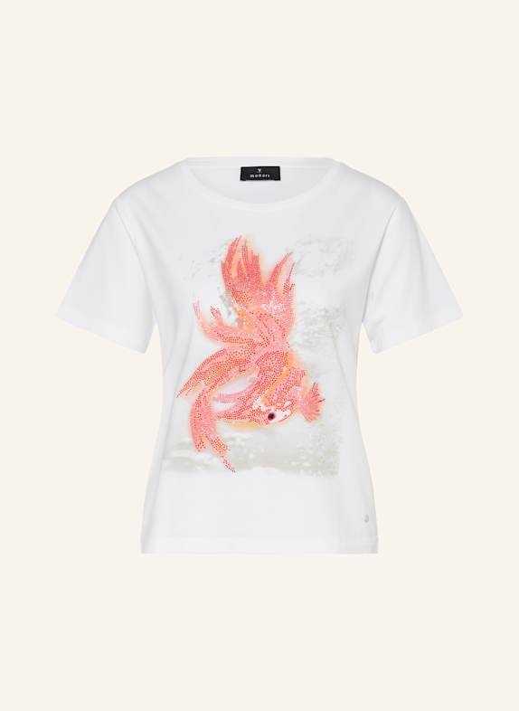 monari T-Shirt mit Schmucksteinen WEISS/ ORANGE/ ROSA