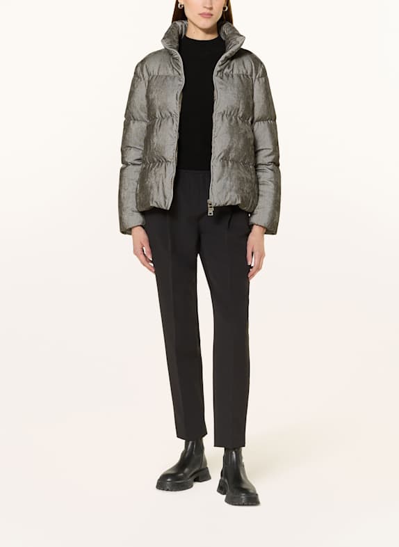 HERNO PIUMINO jacket with glitter thread GRAY/ SILVER