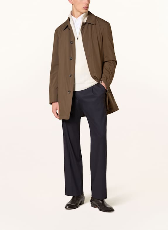 CORNELIANI Kabát TMAVĚ HNĚDÁ