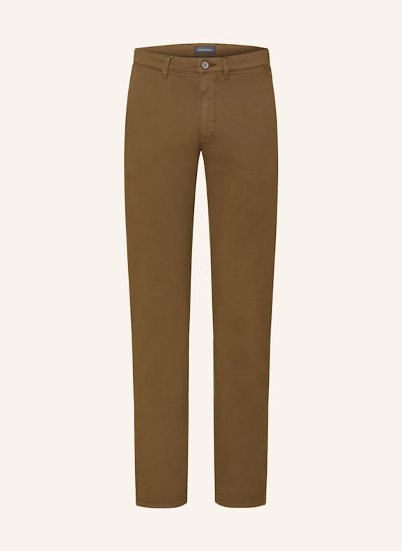 STROKESMAN'S Piqué chino slim fit BROWN