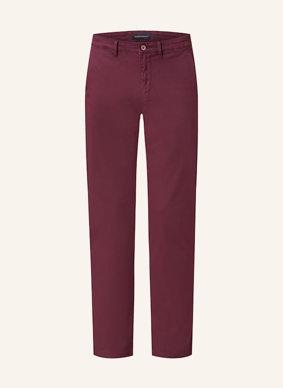 STROKESMAN'S Chino Slim Fit DUNKELROT