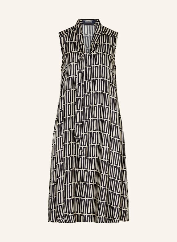 S Max Mara Schluppenkleid JACKIE aus Seide SCHWARZ/ CREME