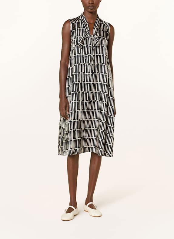 S Max Mara Schluppenkleid JACKIE aus Seide SCHWARZ/ CREME