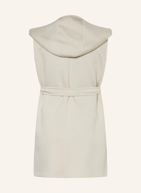 laced-detail shirt jacket scoop neck cotton t shirt CREAM