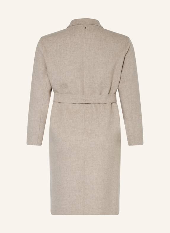 laced-detail shirt jacket Wool coat PALIO ECRU