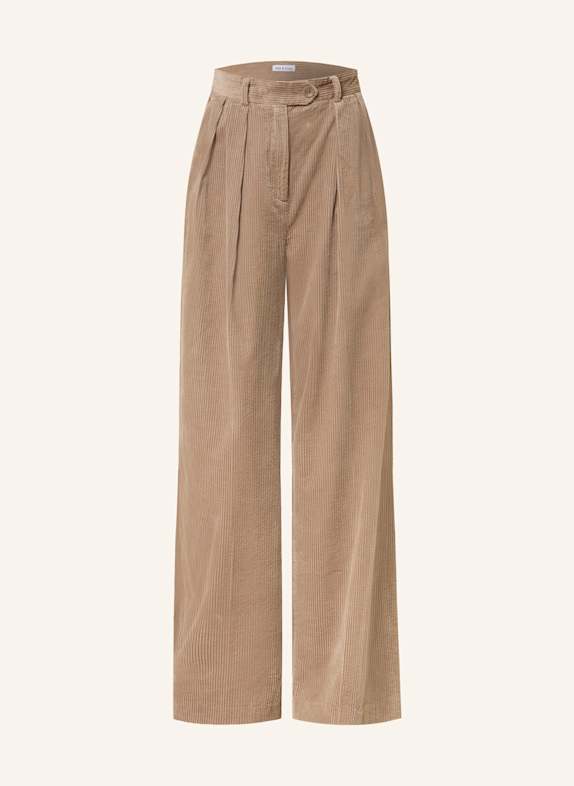 MRS & HUGS Wide leg Trousers Maxi made of corduroy TAUPE